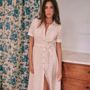 Sezane eyelet dress in Ecru size 36